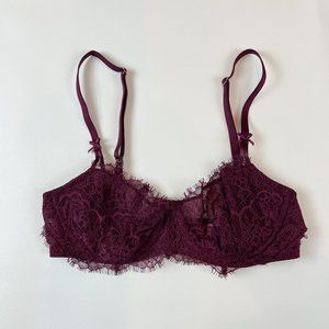 NWOT Victoria's Secret Bra 32C Dream Angels Push-Up Purple Lace B897